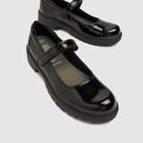 Geox Casey black patent strap
