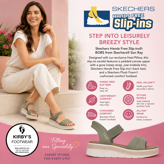 Skechers Slip in sandal - bobs Sunray - olive - Kirbys Footwear Ltd