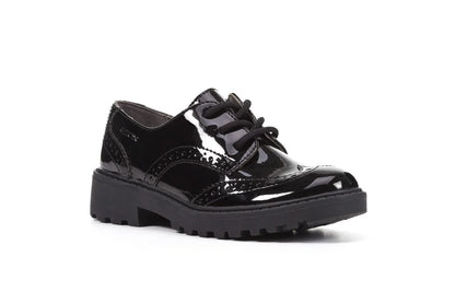 Geox Casey black patent lace