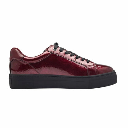 Tamaris lace trainer Bordeaux patent 23313