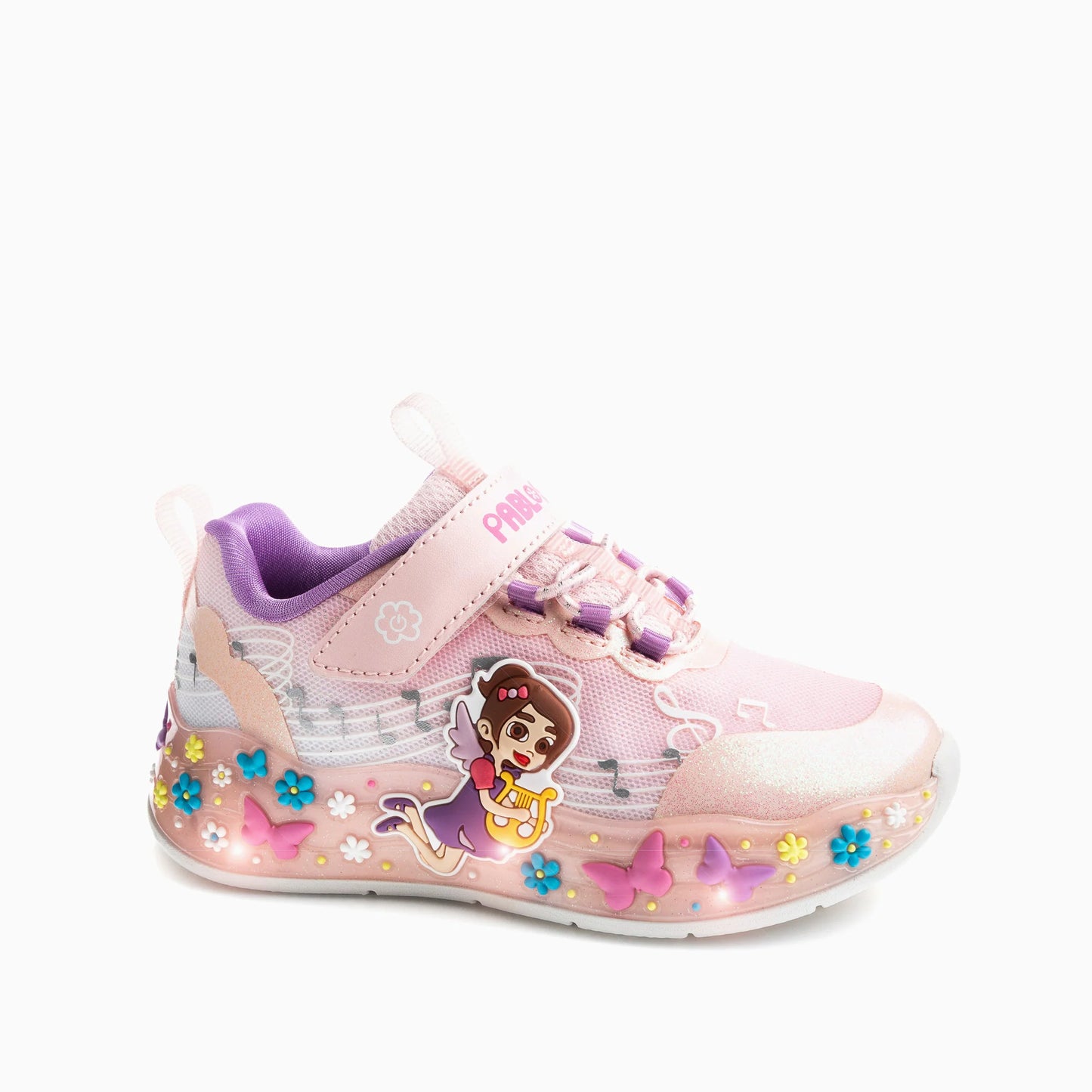 Pablosky trainer Fairy lights pink velcro 985270 - Kirbys Footwear Ltd