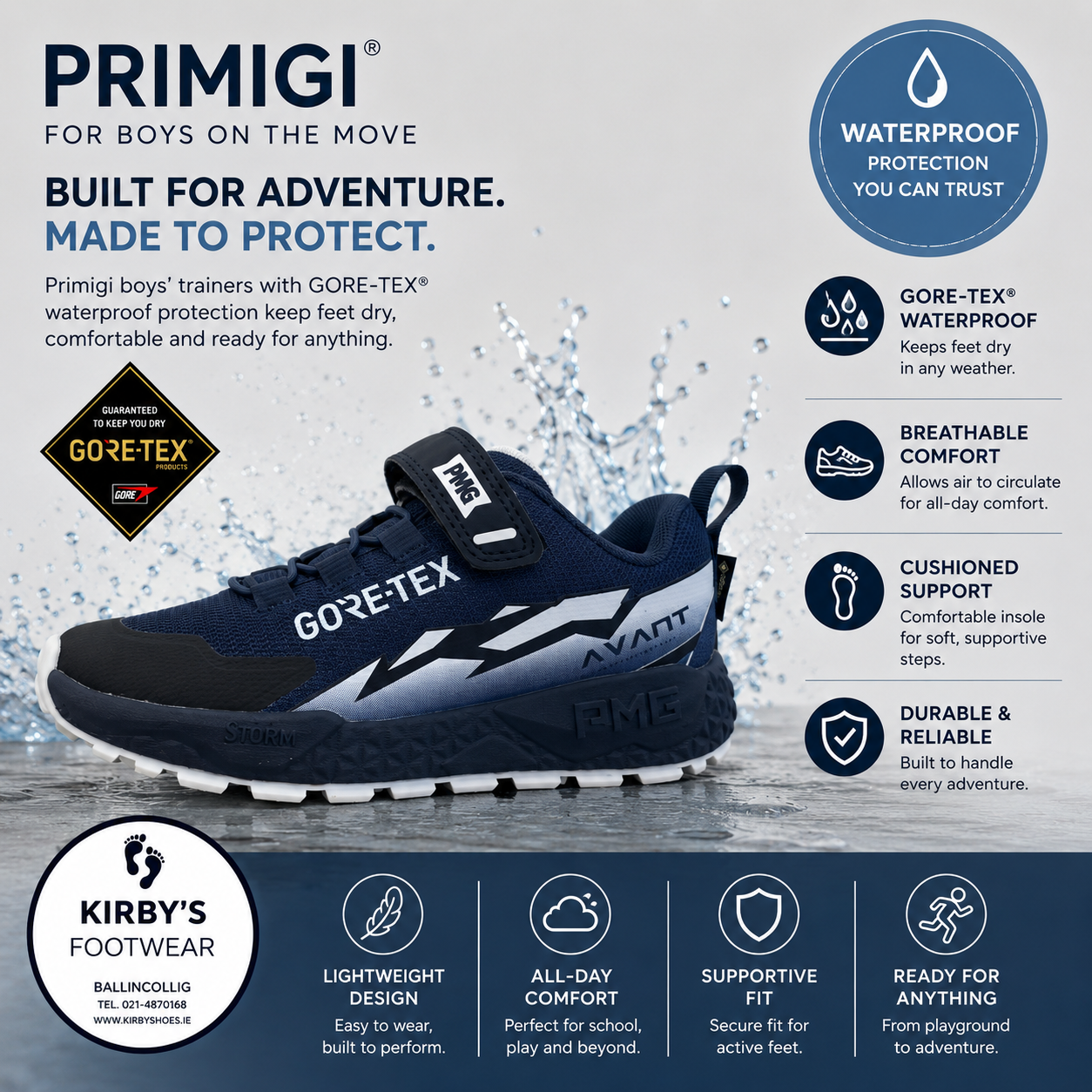Primigi goretex trainer navy blue -  waterproof