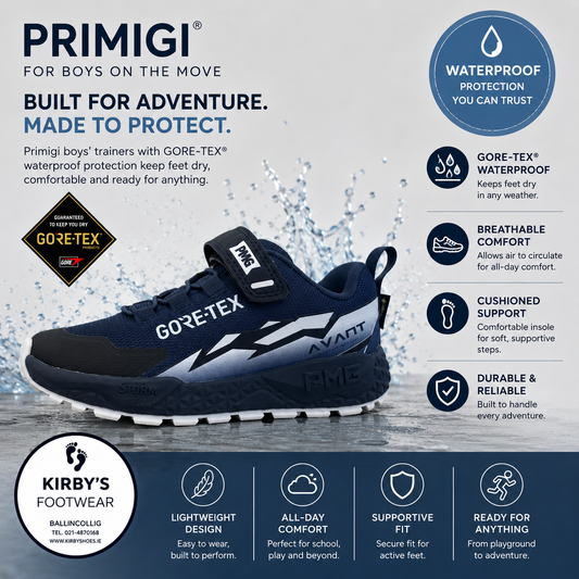 Primigi goretex trainer navy blue -  waterproof - Kirbys Footwear Ltd