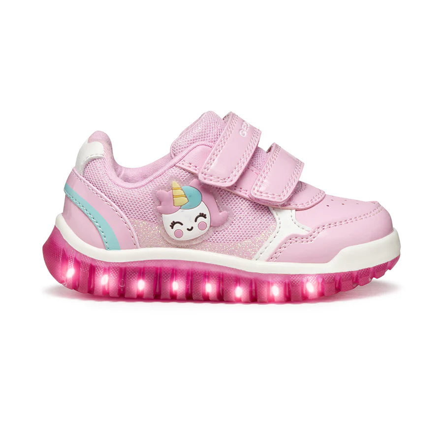 Geox unicorn lights trainers lightyloo pink