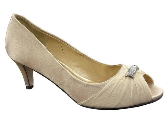 Barino beige satin court heel - Kirbys Footwear Ltd