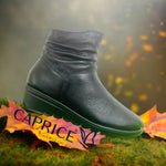 Caprice zip boot black leather 25203