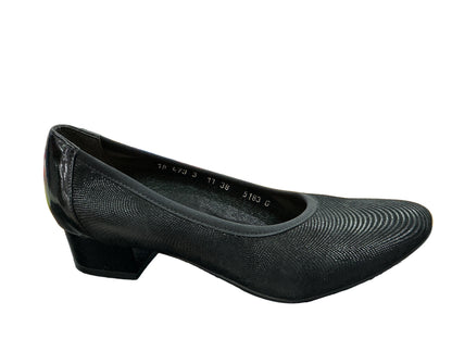 Bioeco black court heel - Kirbys Footwear Ltd