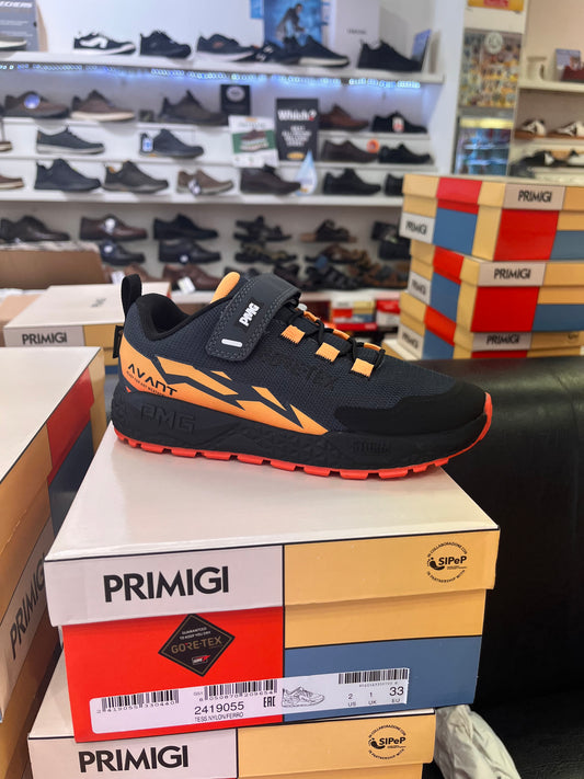 Primigi goretex trainer Gray orange -  waterproof - Kirbys Footwear Ltd