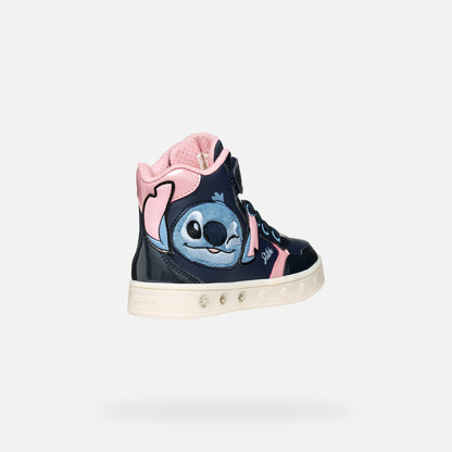 Geox Stitch high top lights Skylin navy pink