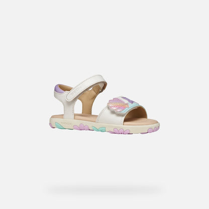 Geox sandal - Haiti - white pink - Kirbys Footwear Ltd