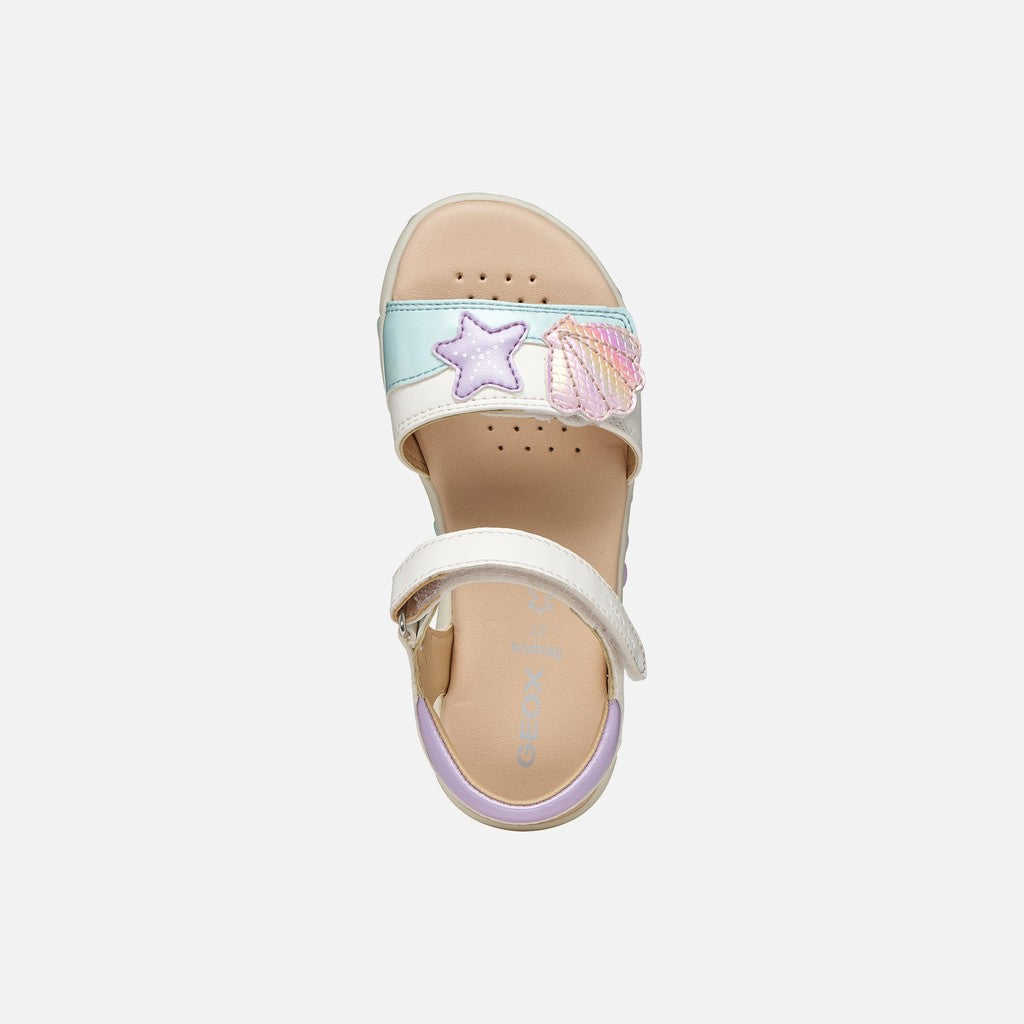Geox sandal - Haiti - white pink - Kirbys Footwear Ltd