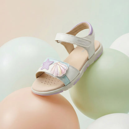 Geox sandal - Haiti - white pink - Kirbys Footwear Ltd