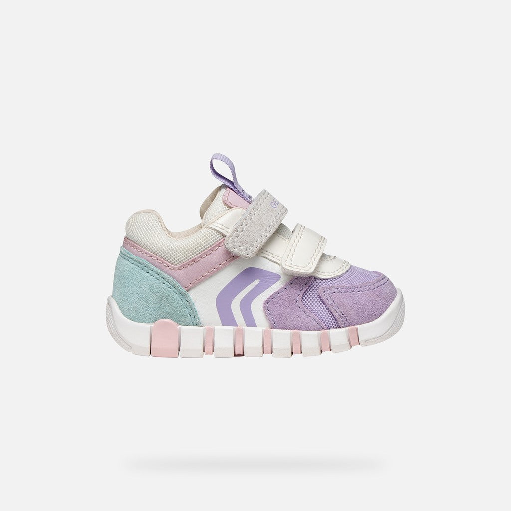 Geox Iupidoo velcro lavender white - Kirbys Footwear Ltd