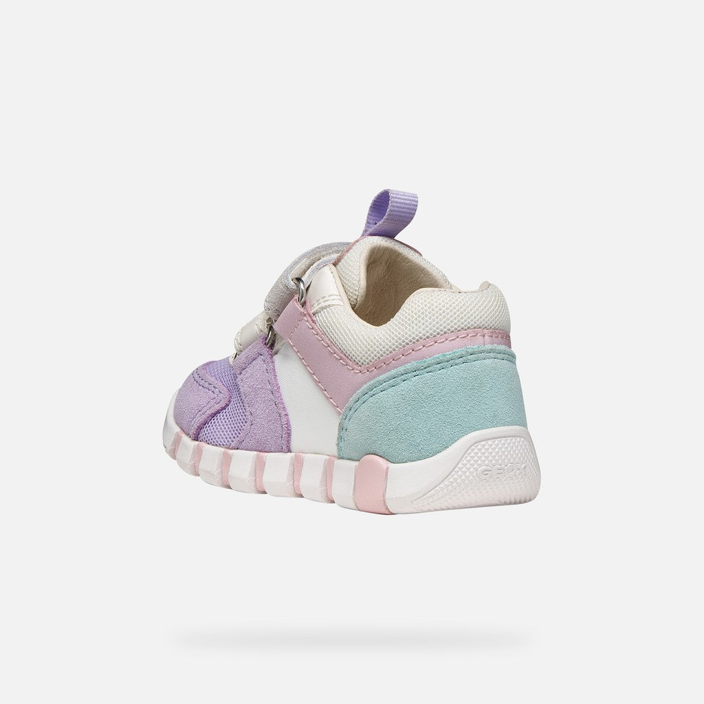 Geox Iupidoo velcro lavender white - Kirbys Footwear Ltd