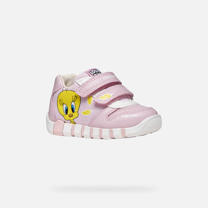 Geox Iupidoo velcro pink looney toons - Kirbys Footwear Ltd