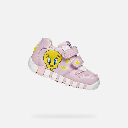 Geox Iupidoo velcro pink looney toons - Kirbys Footwear Ltd