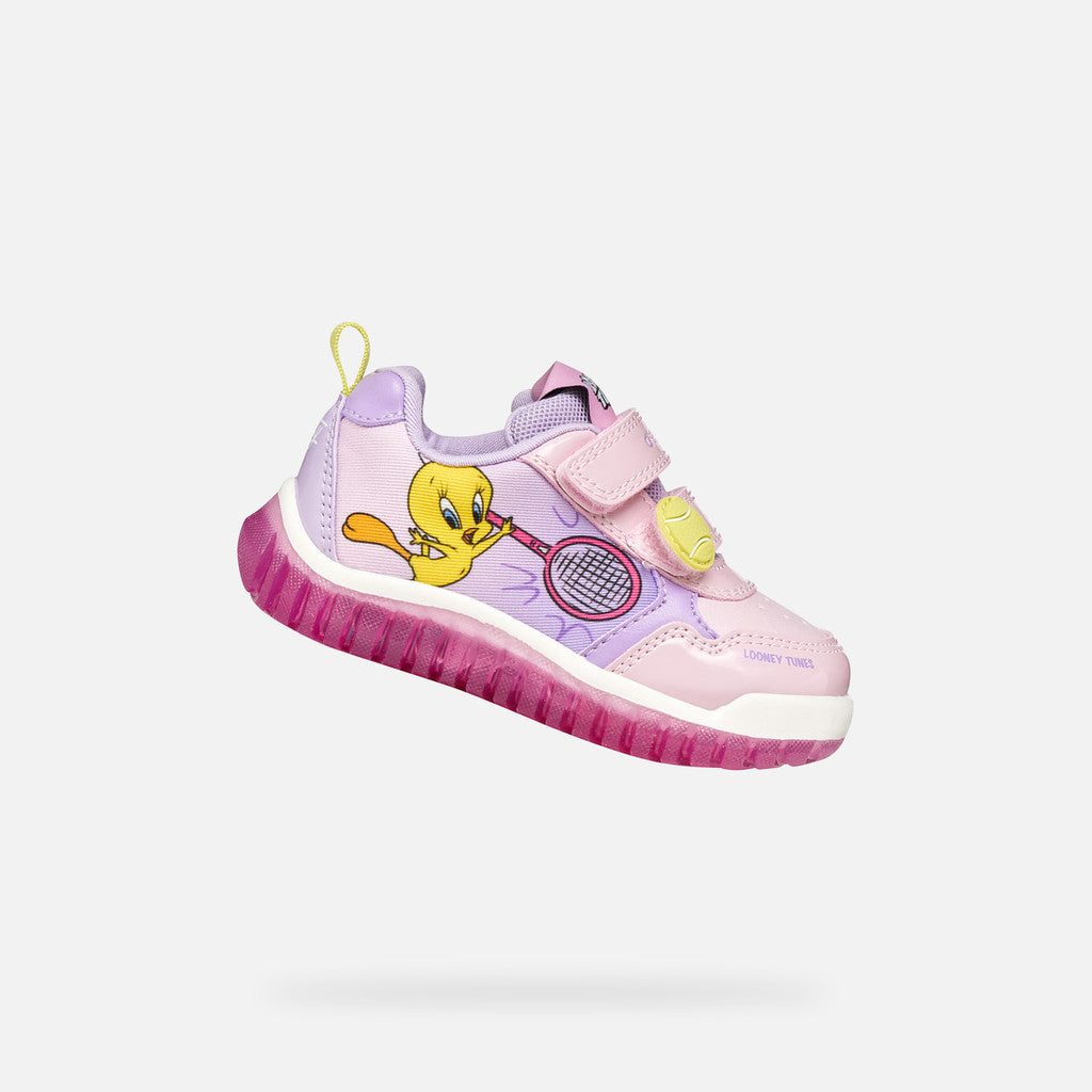 Geox tweety bird lights trainers lightyloo lilac - Kirbys Footwear Ltd
