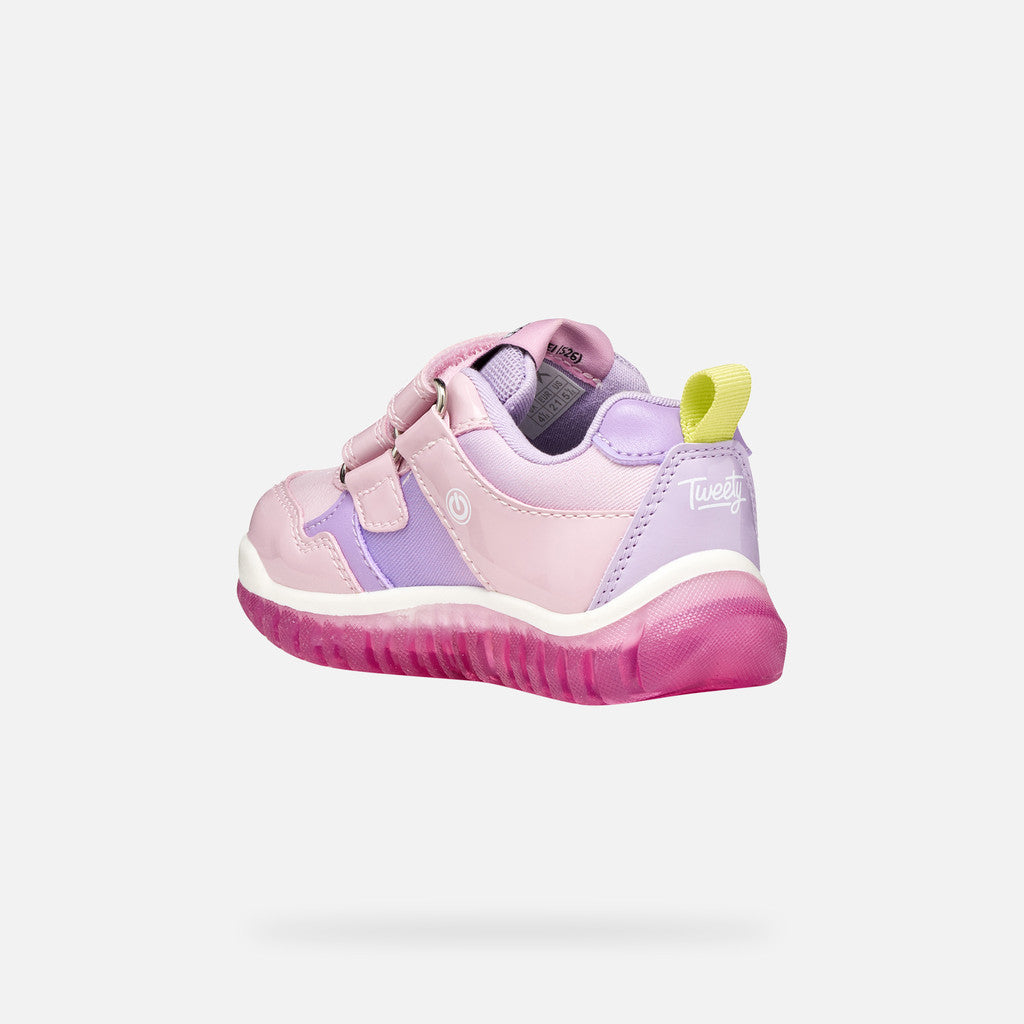 Geox tweety bird lights trainers lightyloo lilac - Kirbys Footwear Ltd