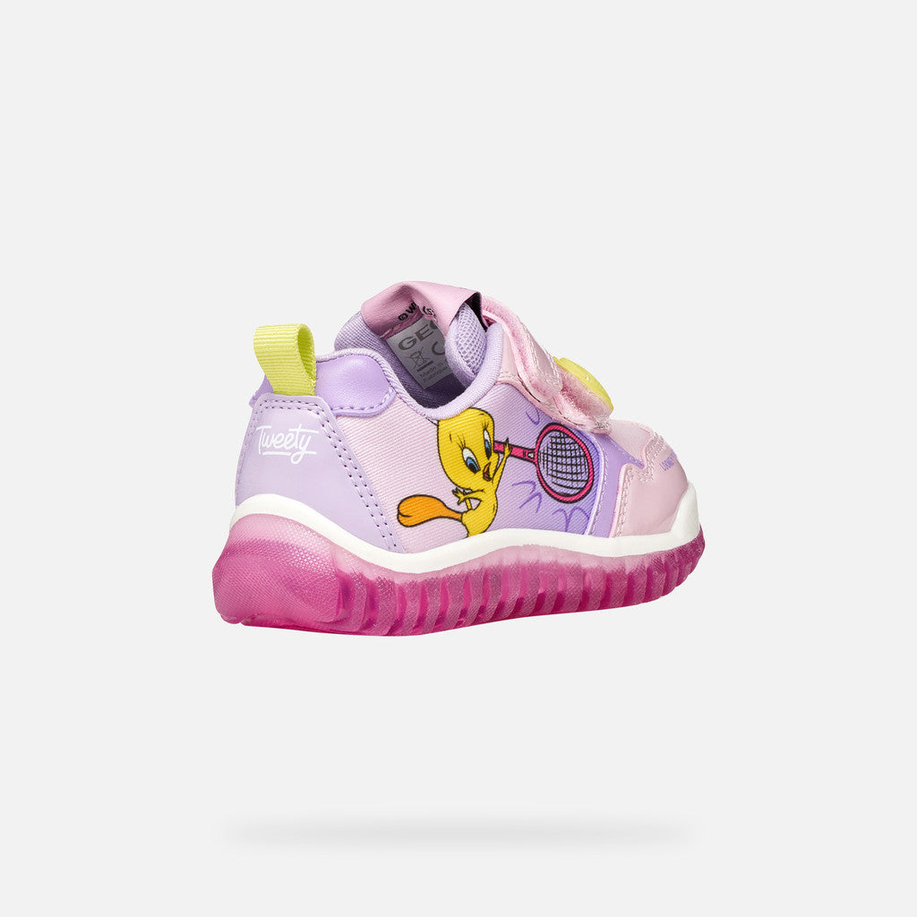 Geox tweety bird lights trainers lightyloo lilac - Kirbys Footwear Ltd