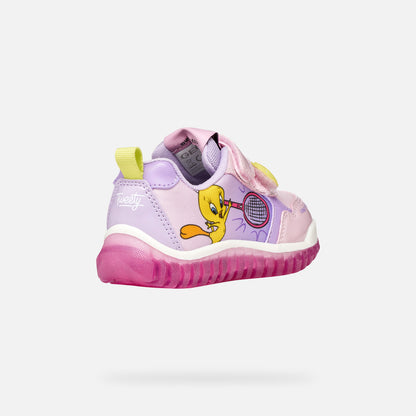 Geox tweety bird lights trainers lightyloo lilac - Kirbys Footwear Ltd