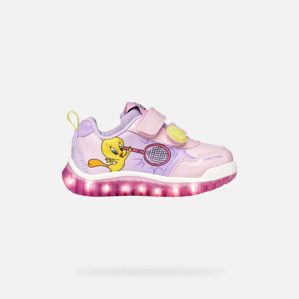 Geox tweety bird lights trainers lightyloo lilac - Kirbys Footwear Ltd