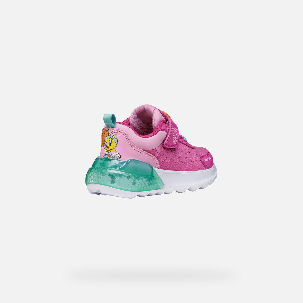 Geox Activart looney tunes pink lights - Kirbys Footwear Ltd