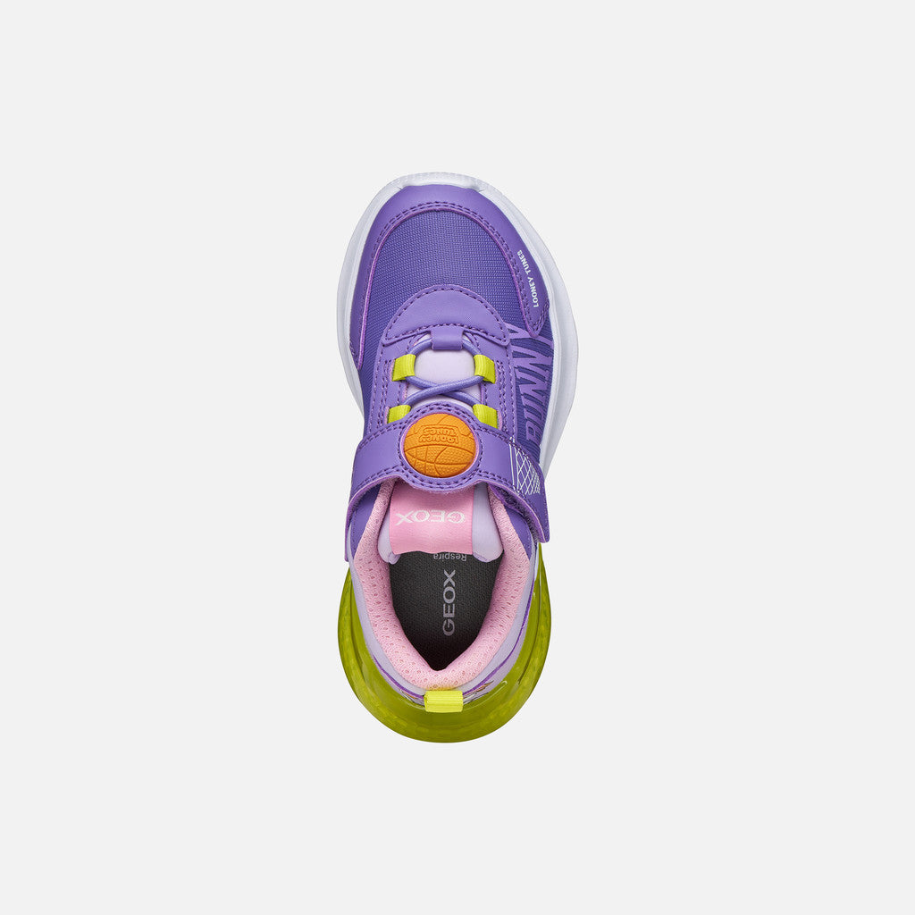 Geox Activart looney tunes lilac lights - Kirbys Footwear Ltd