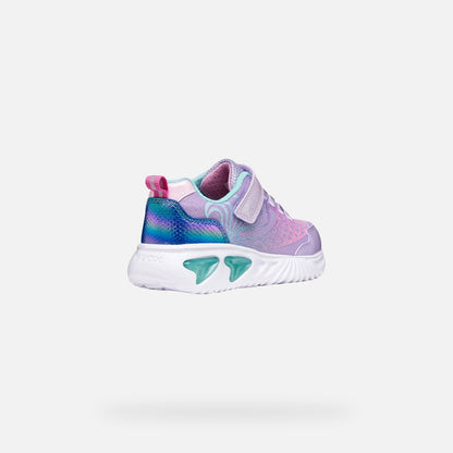 Geox Assister mermaid lilac lights - Kirbys Footwear Ltd