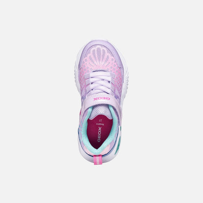 Geox Assister mermaid lilac lights - Kirbys Footwear Ltd