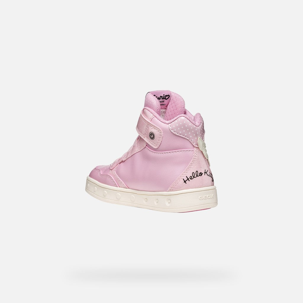 Geox Hello Kitty high top lights Skylin pink - Kirbys Footwear Ltd