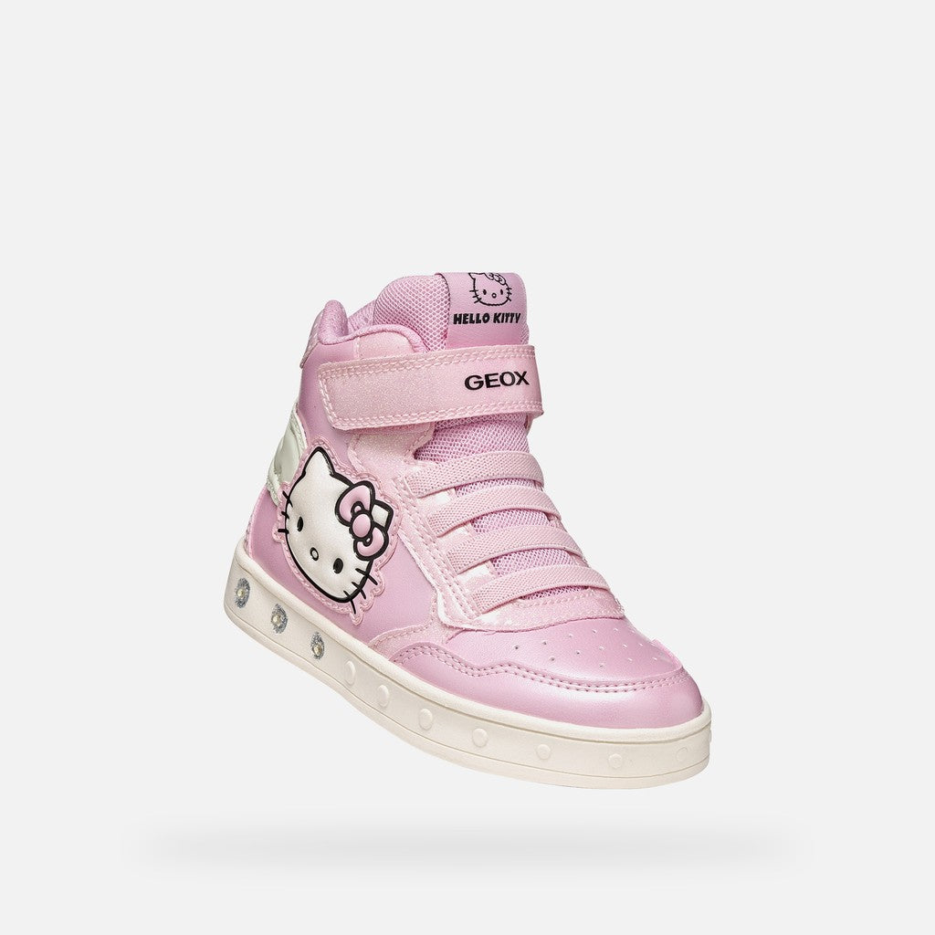 Geox Hello Kitty high top lights Skylin pink - Kirbys Footwear Ltd