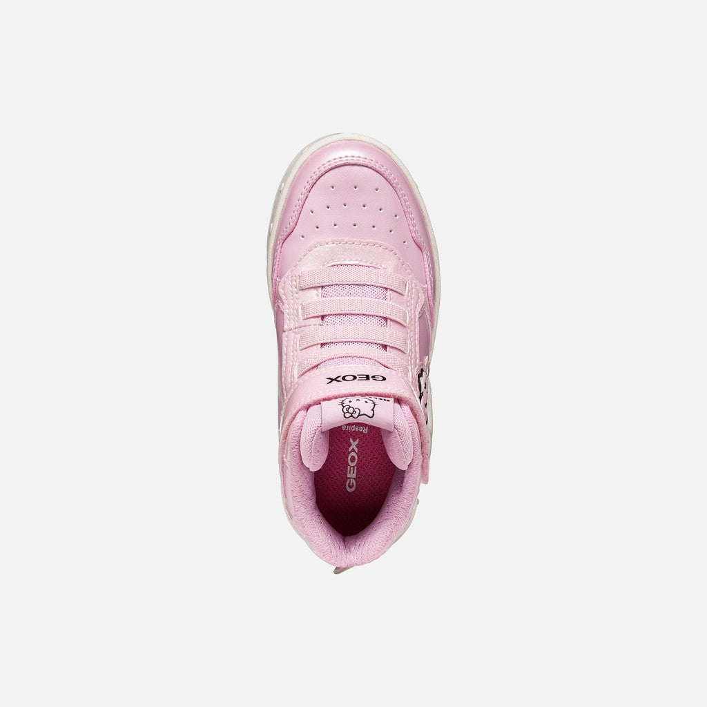 Geox Hello Kitty high top lights Skylin pink - Kirbys Footwear Ltd