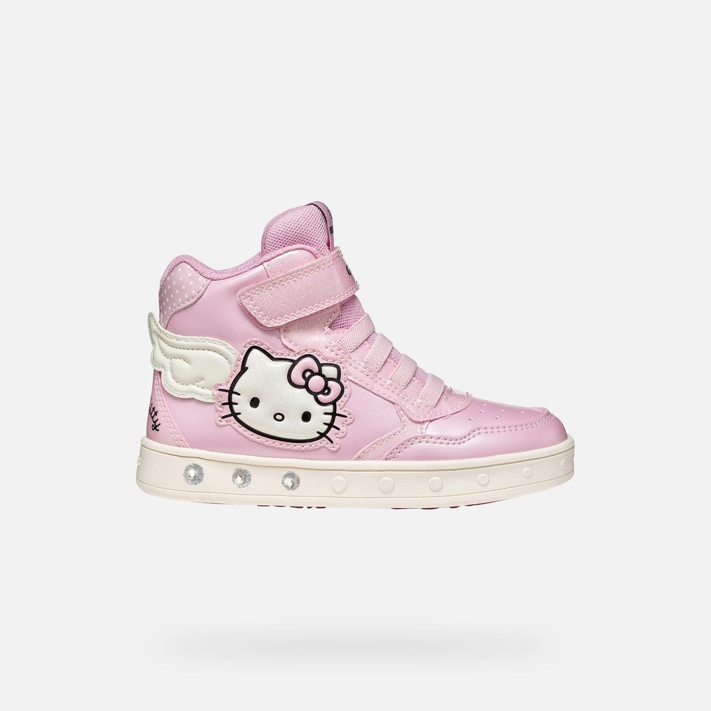 Geox Hello Kitty high top lights Skylin pink - Kirbys Footwear Ltd