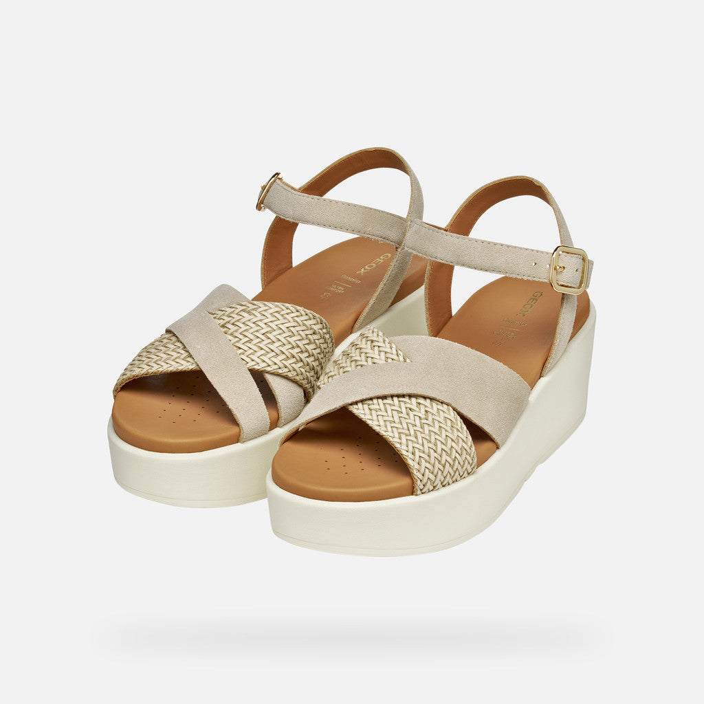 Geox Xand 2.2s wedge sandal - taupe