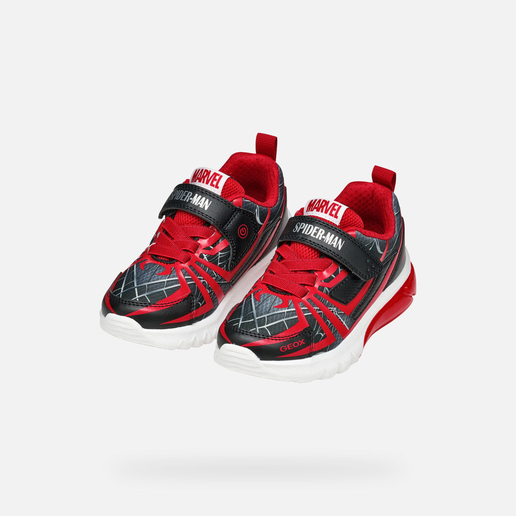 Geox Spiderman Miles Morales Ciberdron lights black red