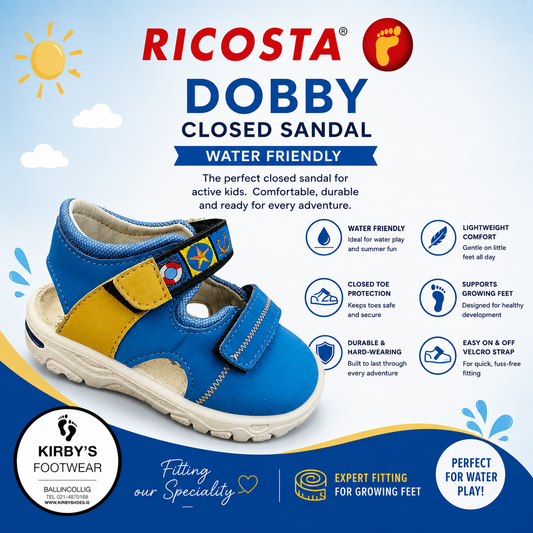 Ricosta Dobby - blue - closed sandal - water friendly - Kirbys Footwear Ltd