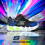 Skechers Flex Glow bolt lights blue