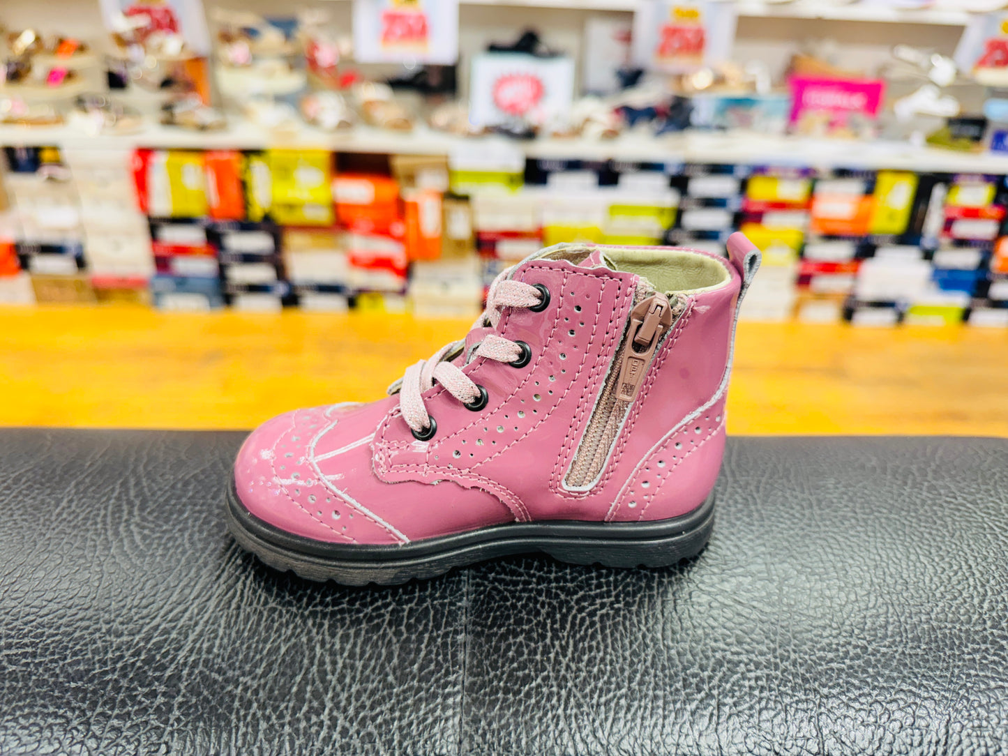 Ricosta Jemmy boot pink patent lace with zip