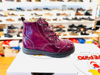 Ricosta Jemmy boot Burgandy patent lace with zip