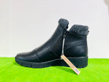 Jana waterproof black zip boot 26461