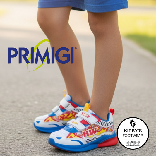 Primigi velcro trainer lights Hot Wheels white - 1490600 - Kirbys Footwear Ltd