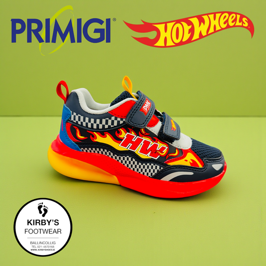 Primigi velcro trainer lights Hot Wheels navy - 1490611 - Kirbys Footwear Ltd