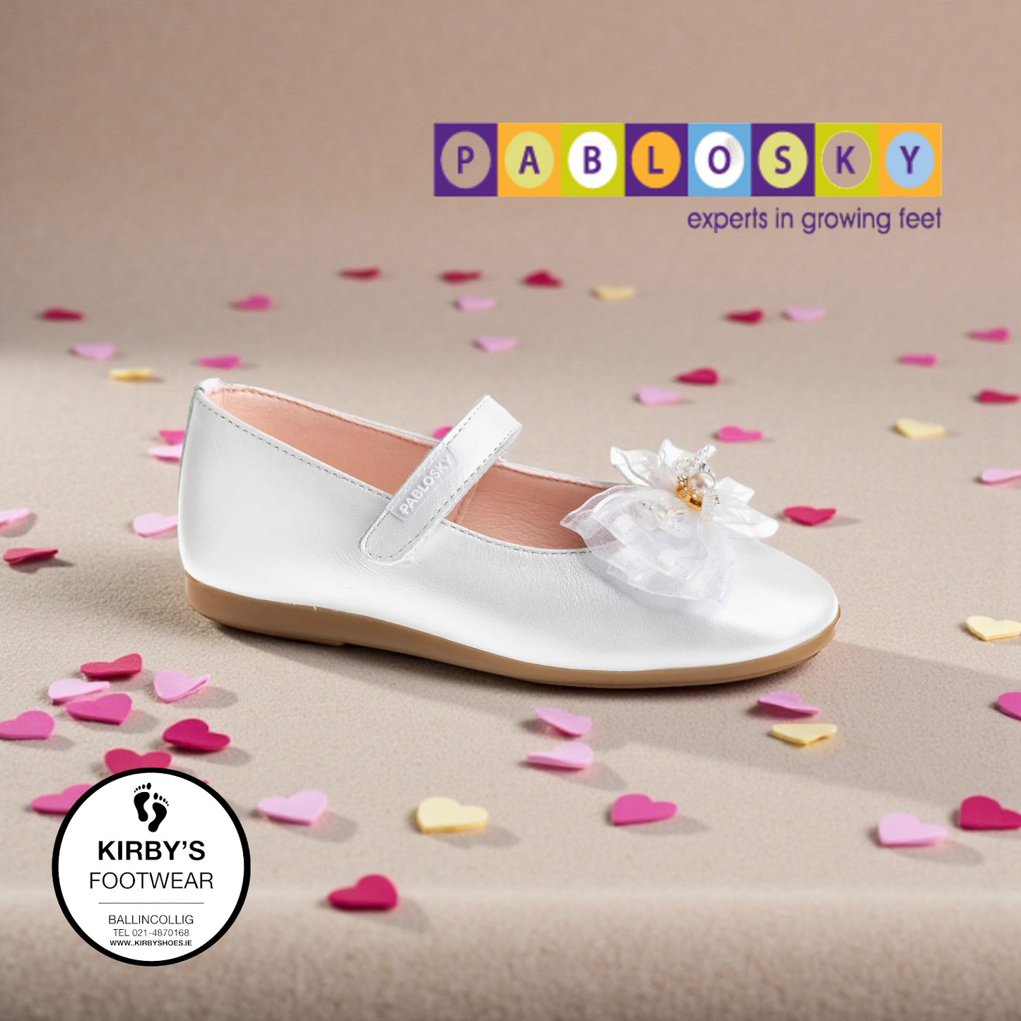 Pablosky white leather 358708 - Kirbys Footwear Ltd