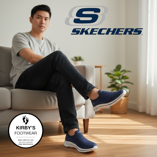 Skechers mens Go 8 - Pelayo - navy orange - 216784