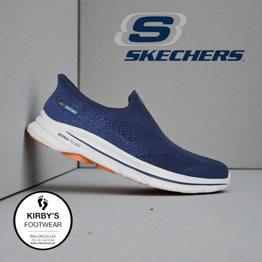 Skechers mens Go 8 - Pelayo - navy orange - 216784