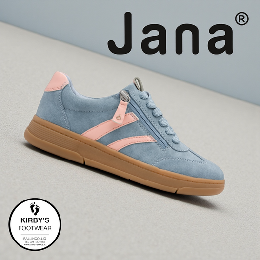 Jana trainer 23784 - sky/peach - Kirbys Footwear Ltd
