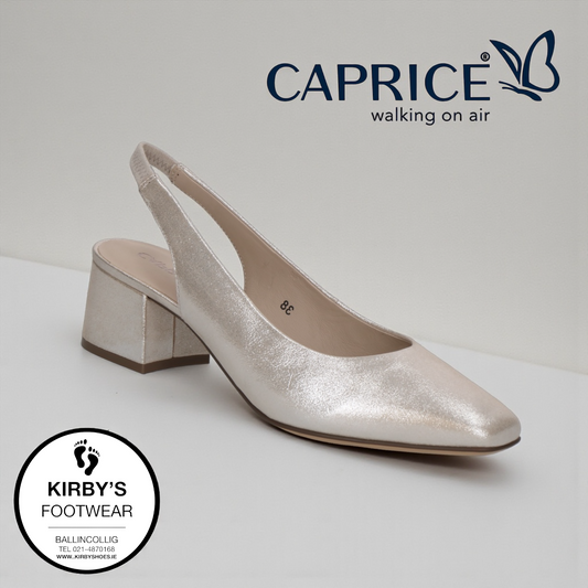 Caprice sling back - taupe metallic 29500
