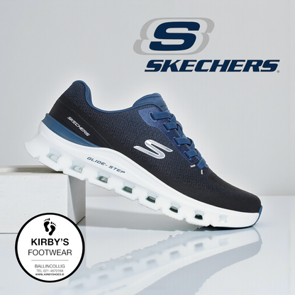 Skechers mens Glide step - pro waver - 233132 - black blue - Kirbys Footwear Ltd