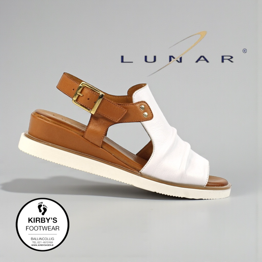 Lunar Steffi wedge - white leather - Kirbys Footwear Ltd