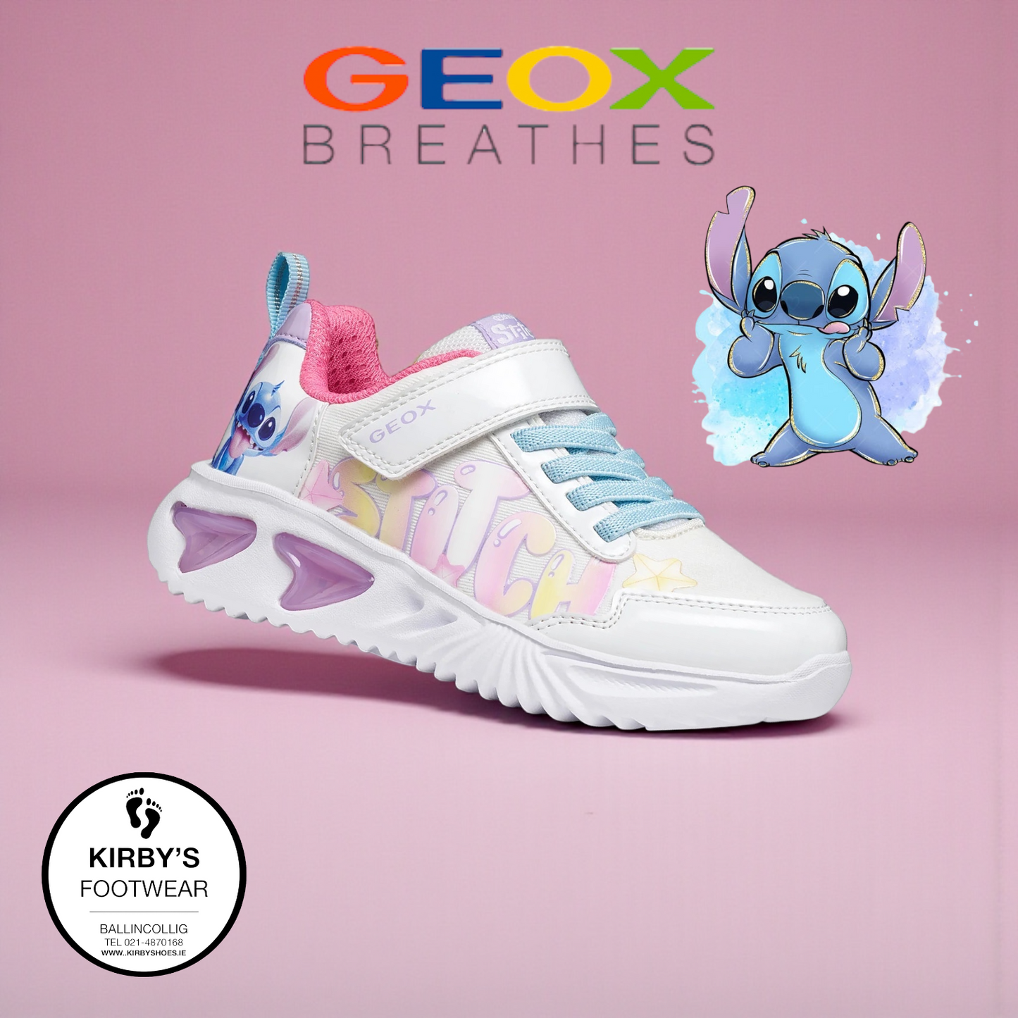 Geox Assister Stitch white multicolour - Kirbys Footwear Ltd